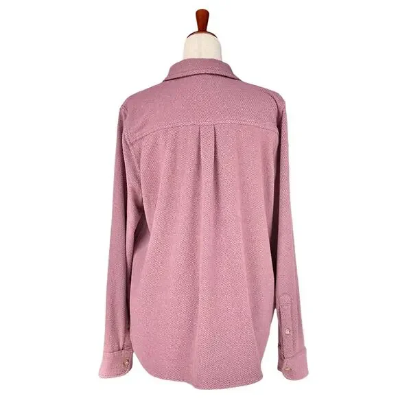 FAHERTY The Legend Sweater Shirt Shirt Button-Up LS in Dusty Rose Twill Size L - Picture 4 of 8